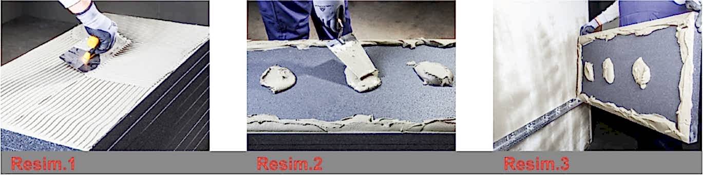 Yapıştırma harcı uygulaması