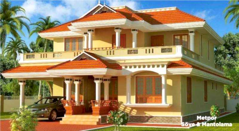 Villa dış cephe kaplama dekorasyonu