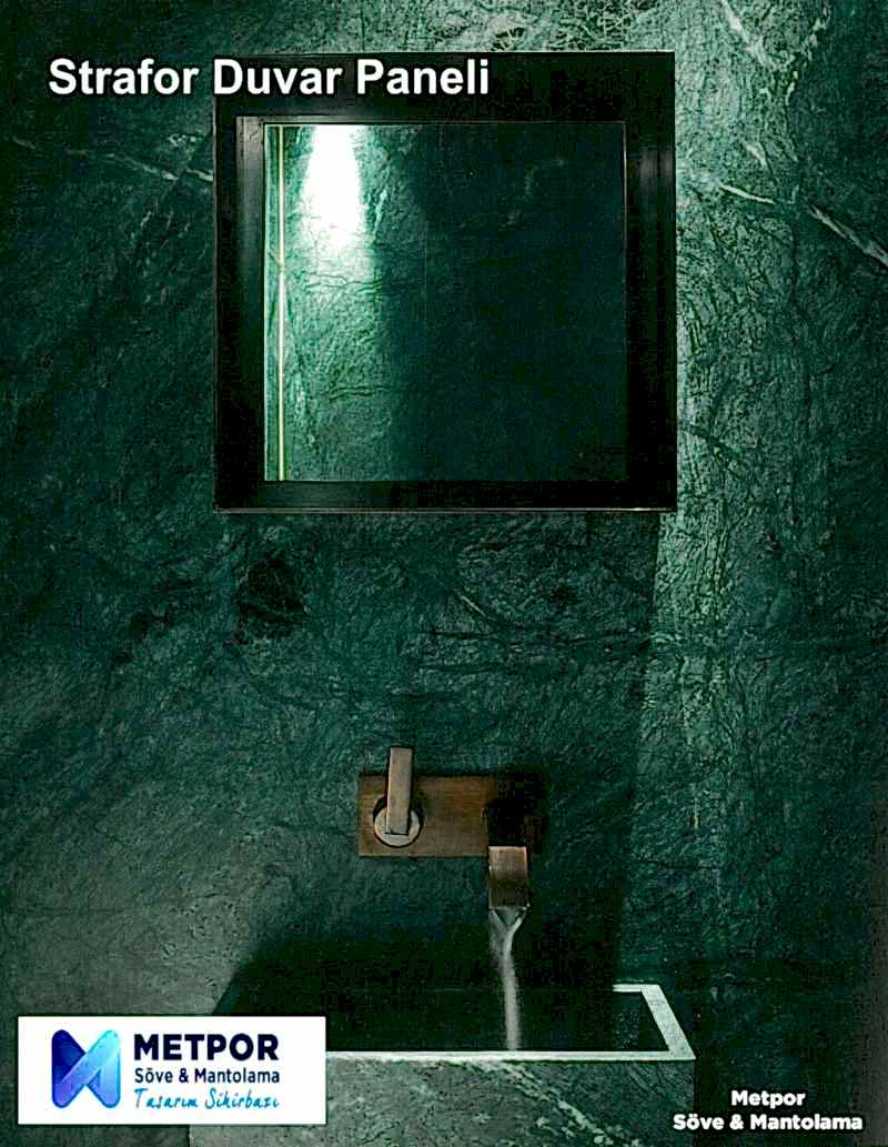 Mermer desenli strafor duvar paneli