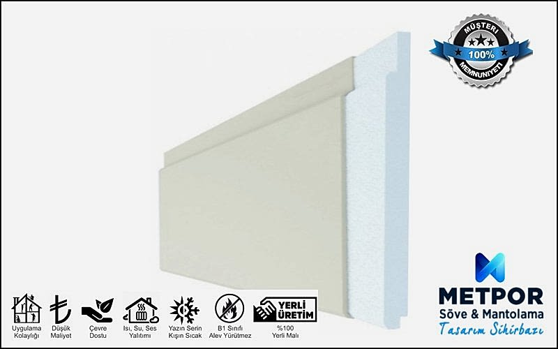 Fugalı Isı Yalıtım Levhası 4 cm, Hazır Dekoratif Mantolama Paneli 4 cm