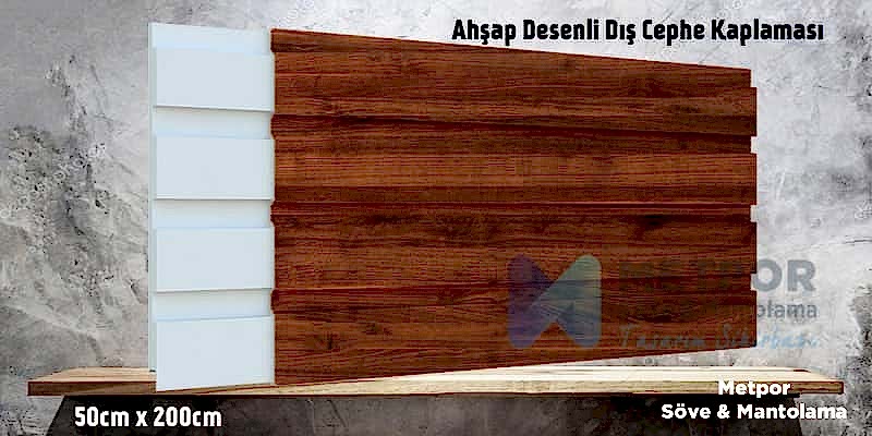 Strafor ahşap görünümlü yalı baskı kaplama plakası